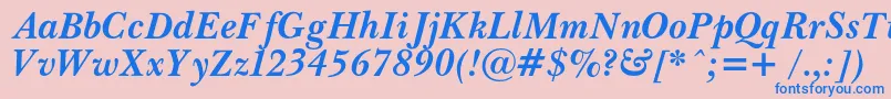 フォントPasmacBolditalic – ピンクの背景に青い文字