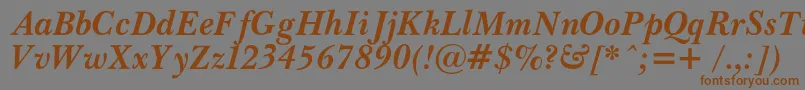 PasmacBolditalic Font – Brown Fonts on Gray Background