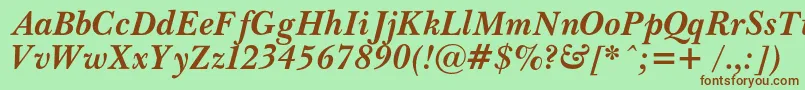 PasmacBolditalic Font – Brown Fonts on Green Background