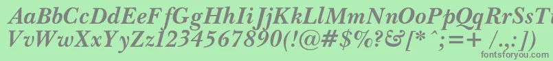 PasmacBolditalic Font – Gray Fonts on Green Background