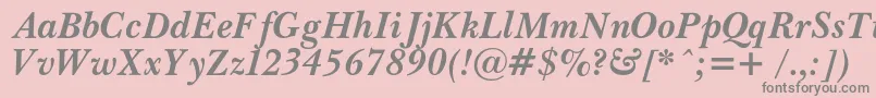 Шрифт PasmacBolditalic – серые шрифты на розовом фоне