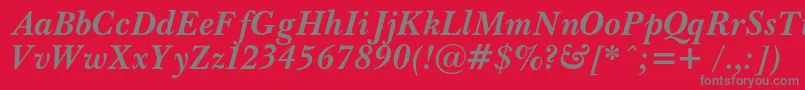 PasmacBolditalic Font – Gray Fonts on Red Background
