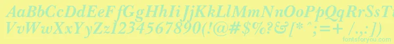 PasmacBolditalic Font – Green Fonts on Yellow Background
