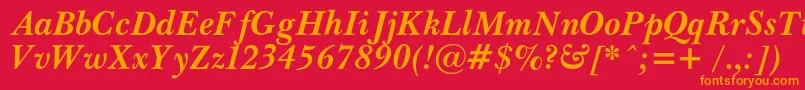 PasmacBolditalic Font – Orange Fonts on Red Background