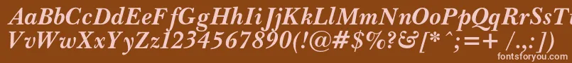 PasmacBolditalic Font – Pink Fonts on Brown Background