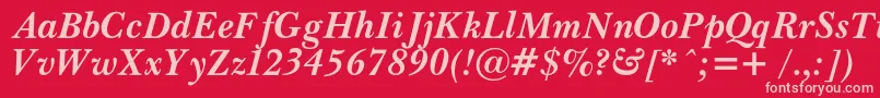 PasmacBolditalic Font – Pink Fonts on Red Background