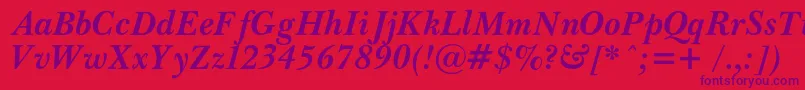 PasmacBolditalic Font – Purple Fonts on Red Background