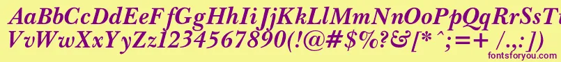 PasmacBolditalic Font – Purple Fonts on Yellow Background