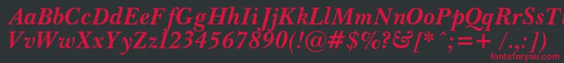 PasmacBolditalic Font – Red Fonts on Black Background