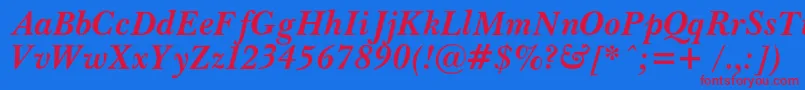 PasmacBolditalic Font – Red Fonts on Blue Background