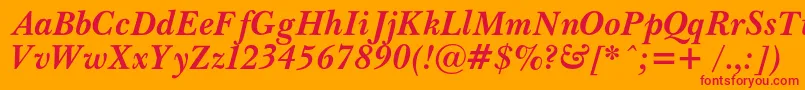 PasmacBolditalic Font – Red Fonts on Orange Background