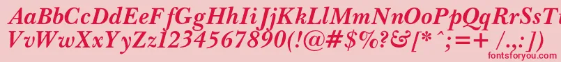 PasmacBolditalic Font – Red Fonts on Pink Background