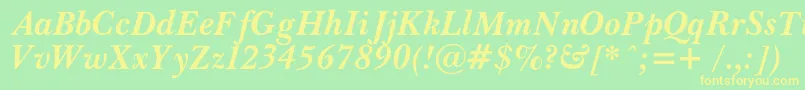 PasmacBolditalic Font – Yellow Fonts on Green Background