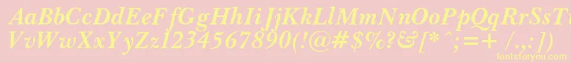 PasmacBolditalic Font – Yellow Fonts on Pink Background