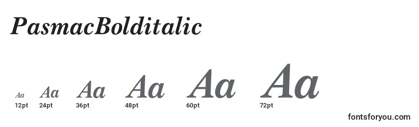 Размеры шрифта PasmacBolditalic