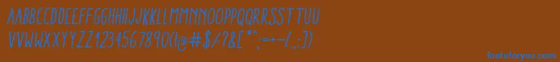 AracneCondensedRegularItalic Font – Blue Fonts on Brown Background