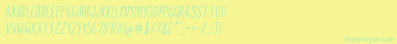 Шрифт AracneCondensedRegularItalic – зелёные шрифты на жёлтом фоне