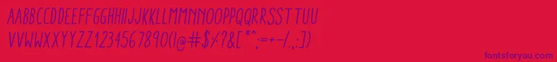 Шрифт AracneCondensedRegularItalic – фиолетовые шрифты на красном фоне