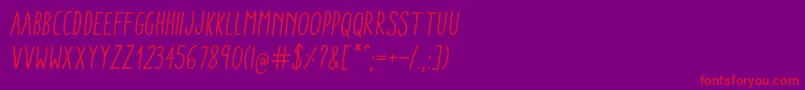 AracneCondensedRegularItalic Font – Red Fonts on Purple Background