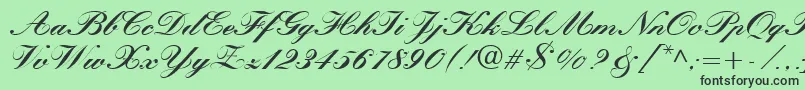 QuillScriptBlackSsiBlack Font – Black Fonts on Green Background