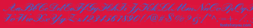 QuillScriptBlackSsiBlack Font – Blue Fonts on Red Background