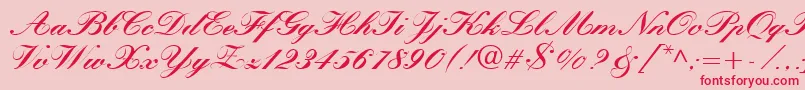 QuillScriptBlackSsiBlack-Schriftart – Rote Schriften auf rosa Hintergrund