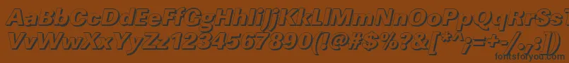 LinearshHeavyItalic Font – Black Fonts on Brown Background
