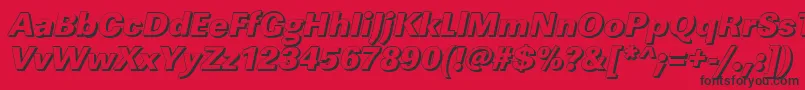 LinearshHeavyItalic Font – Black Fonts on Red Background