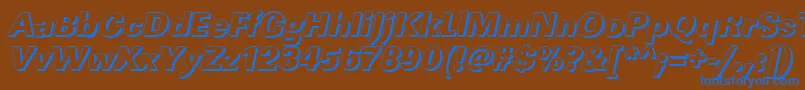 LinearshHeavyItalic Font – Blue Fonts on Brown Background