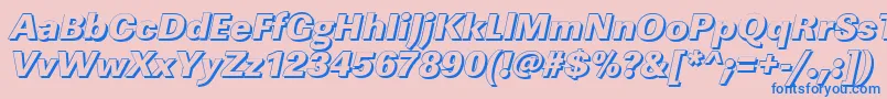 LinearshHeavyItalic Font – Blue Fonts on Pink Background