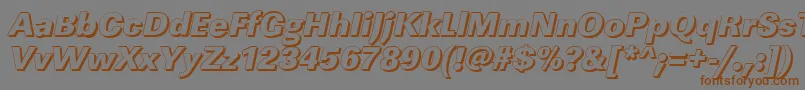 LinearshHeavyItalic Font – Brown Fonts on Gray Background