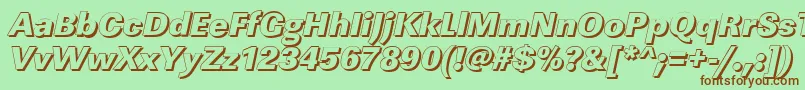 More about LinearshHeavyItalic Font LinearshHeavyItalic Font – Brown Fonts on Green Background
