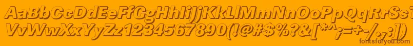 Шрифт LinearshHeavyItalic – коричневые шрифты на оранжевом фоне