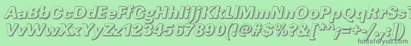 LinearshHeavyItalic Font – Gray Fonts on Green Background