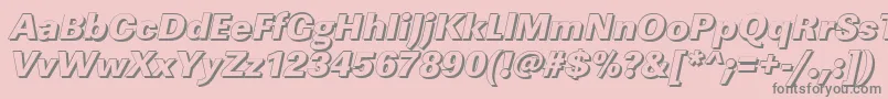 LinearshHeavyItalic-Schriftart – Graue Schriften auf rosa Hintergrund