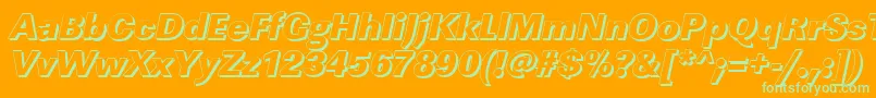 LinearshHeavyItalic Font – Green Fonts on Orange Background