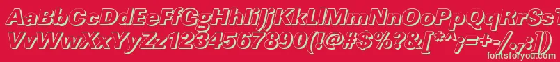 LinearshHeavyItalic Font – Green Fonts on Red Background