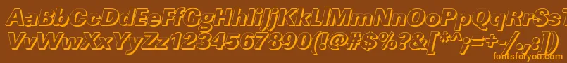 LinearshHeavyItalic Font – Orange Fonts on Brown Background