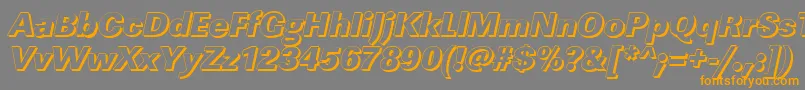 Więcej informacji o czcionce LinearshHeavyItalic Czcionka LinearshHeavyItalic – pomarańczowe czcionki na szarym tle