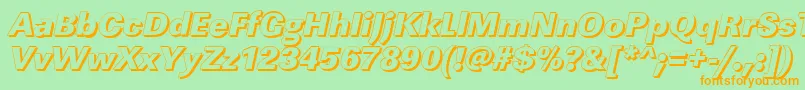 Czcionka LinearshHeavyItalic – pomarańczowe czcionki na zielonym tle