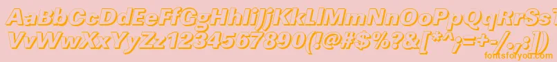 LinearshHeavyItalic Font – Orange Fonts on Pink Background