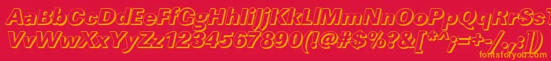 LinearshHeavyItalic Font – Orange Fonts on Red Background