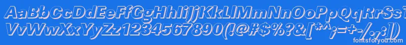 LinearshHeavyItalic Font – Pink Fonts on Blue Background