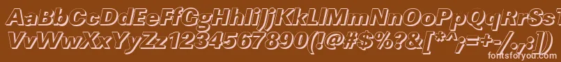 LinearshHeavyItalic-Schriftart – Rosa Schriften auf braunem Hintergrund