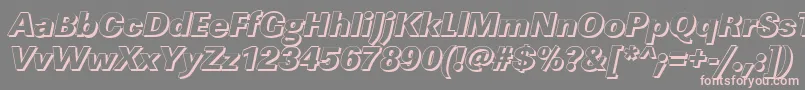 LinearshHeavyItalic Font – Pink Fonts on Gray Background