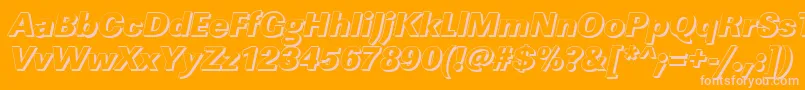 LinearshHeavyItalic Font – Pink Fonts on Orange Background