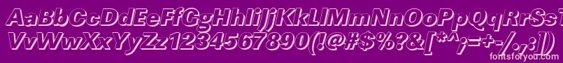 LinearshHeavyItalic Font – Pink Fonts on Purple Background