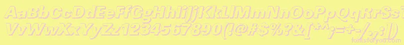 LinearshHeavyItalic Font – Pink Fonts on Yellow Background