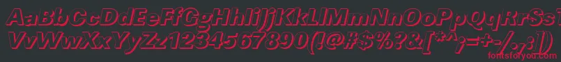 LinearshHeavyItalic Font – Red Fonts on Black Background