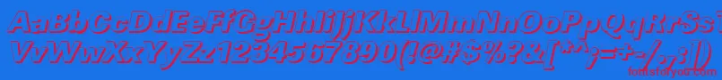 LinearshHeavyItalic Font – Red Fonts on Blue Background